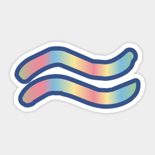 Pastel Rainbow Aquarius Zodiac Sign Design Sticker